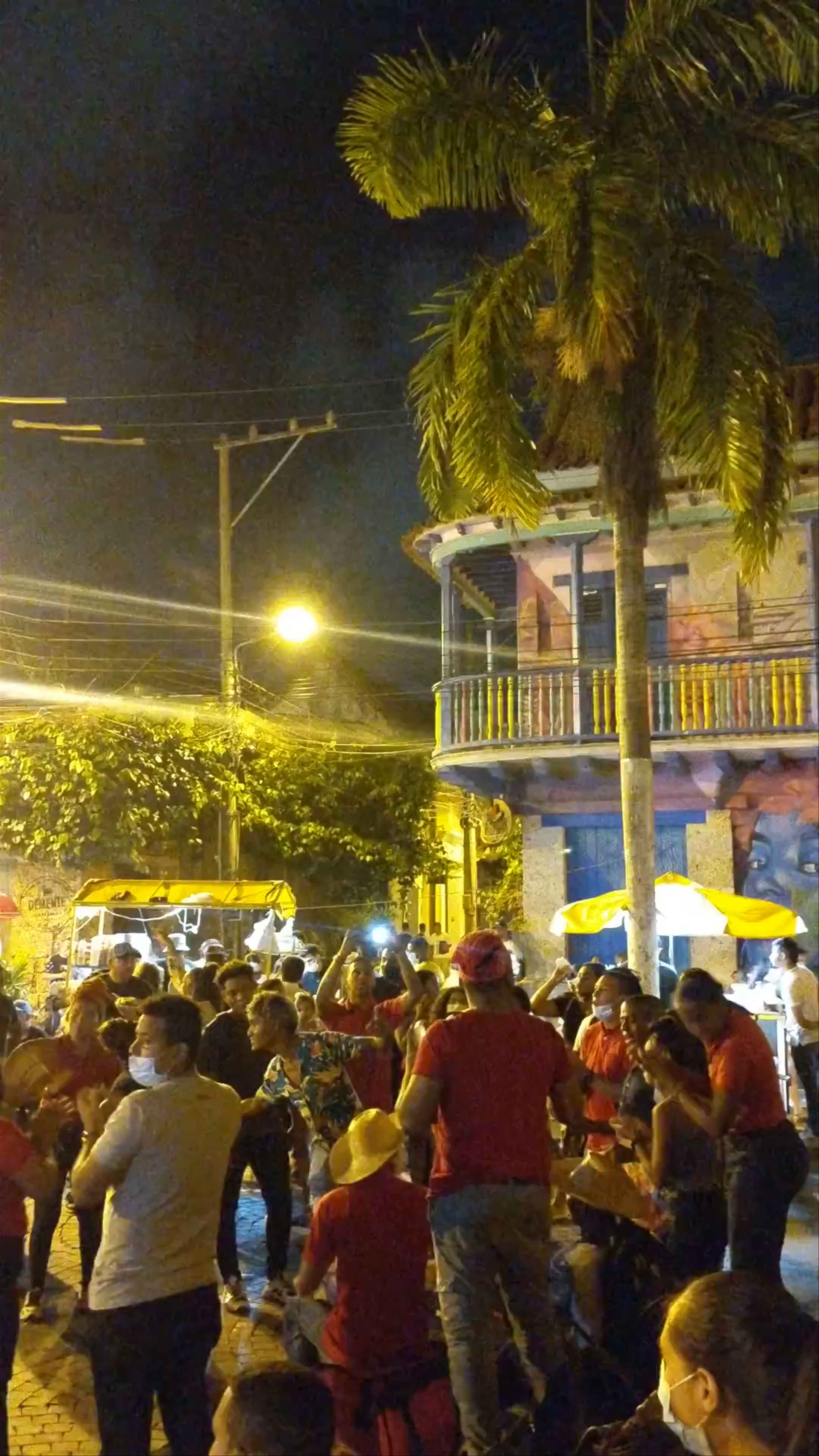 Nighttime Festivities at Plaza de la Trinidad, Cartagena