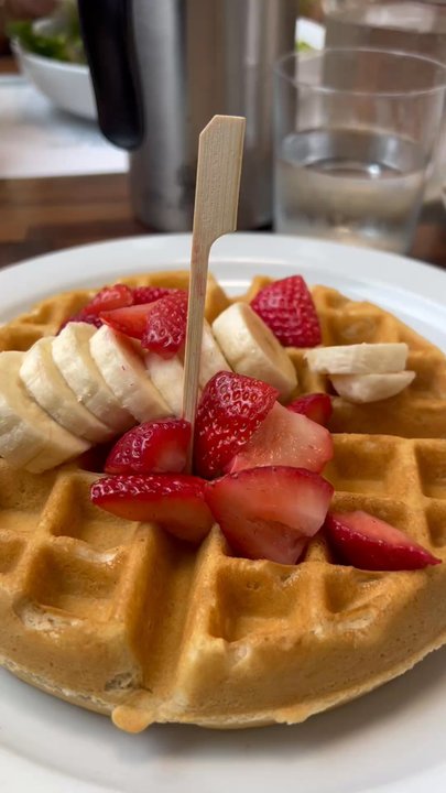 Turning Point - Belgian waffles with bananas and strawberries - Coffee & Tea Near Me - Camp Hill, Pennsylvania