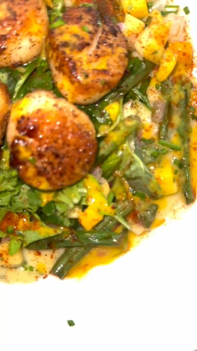 Chef Mychal Pride The Experience  - Seared Scallop Salad - Personal Chefs Near Me