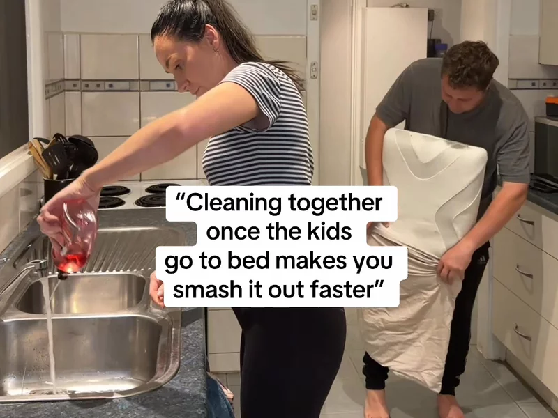 “cleaning is quicker together”
