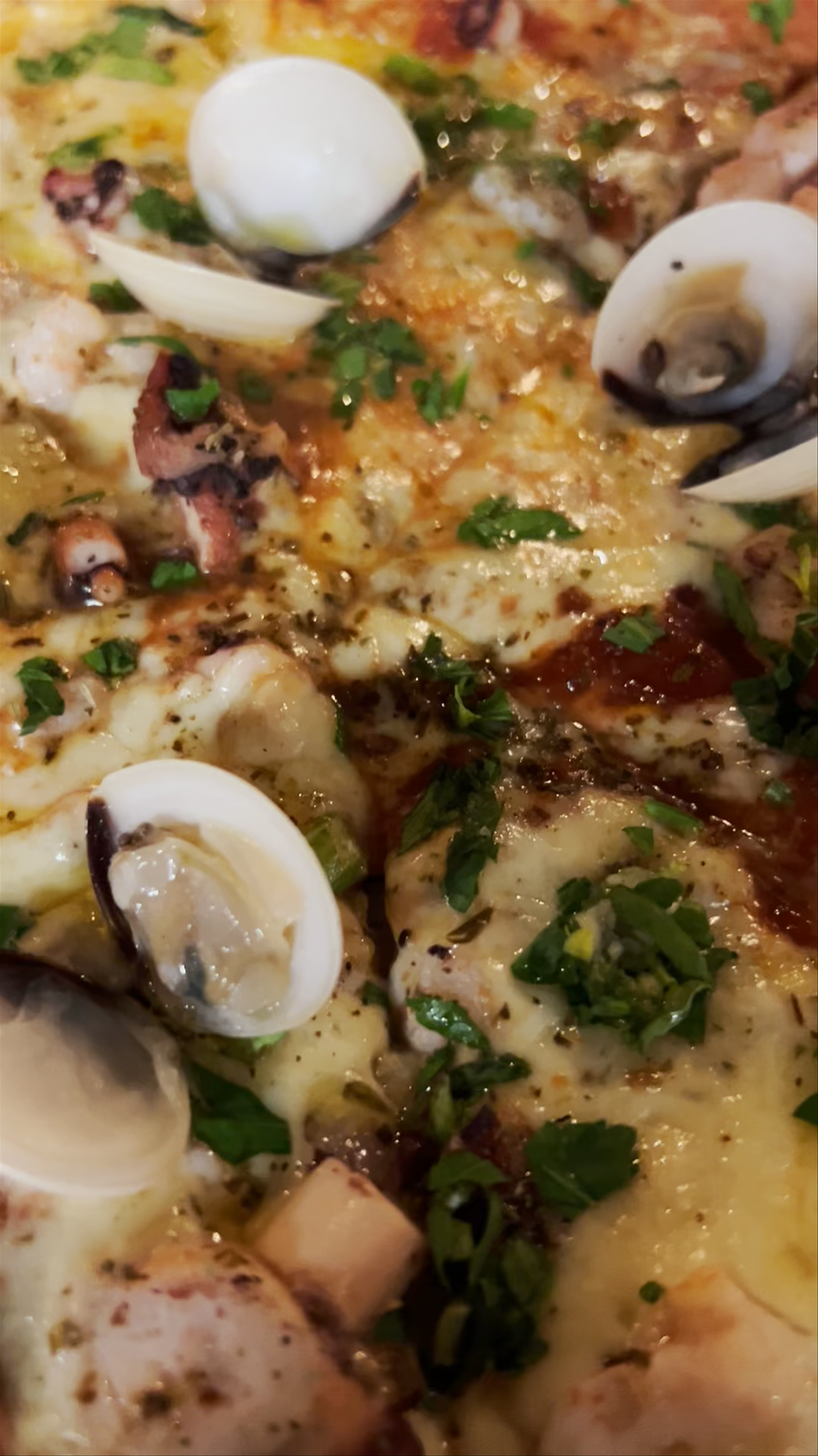 Seafood Pizza Delight with Evening Coastal Views in Šibenik