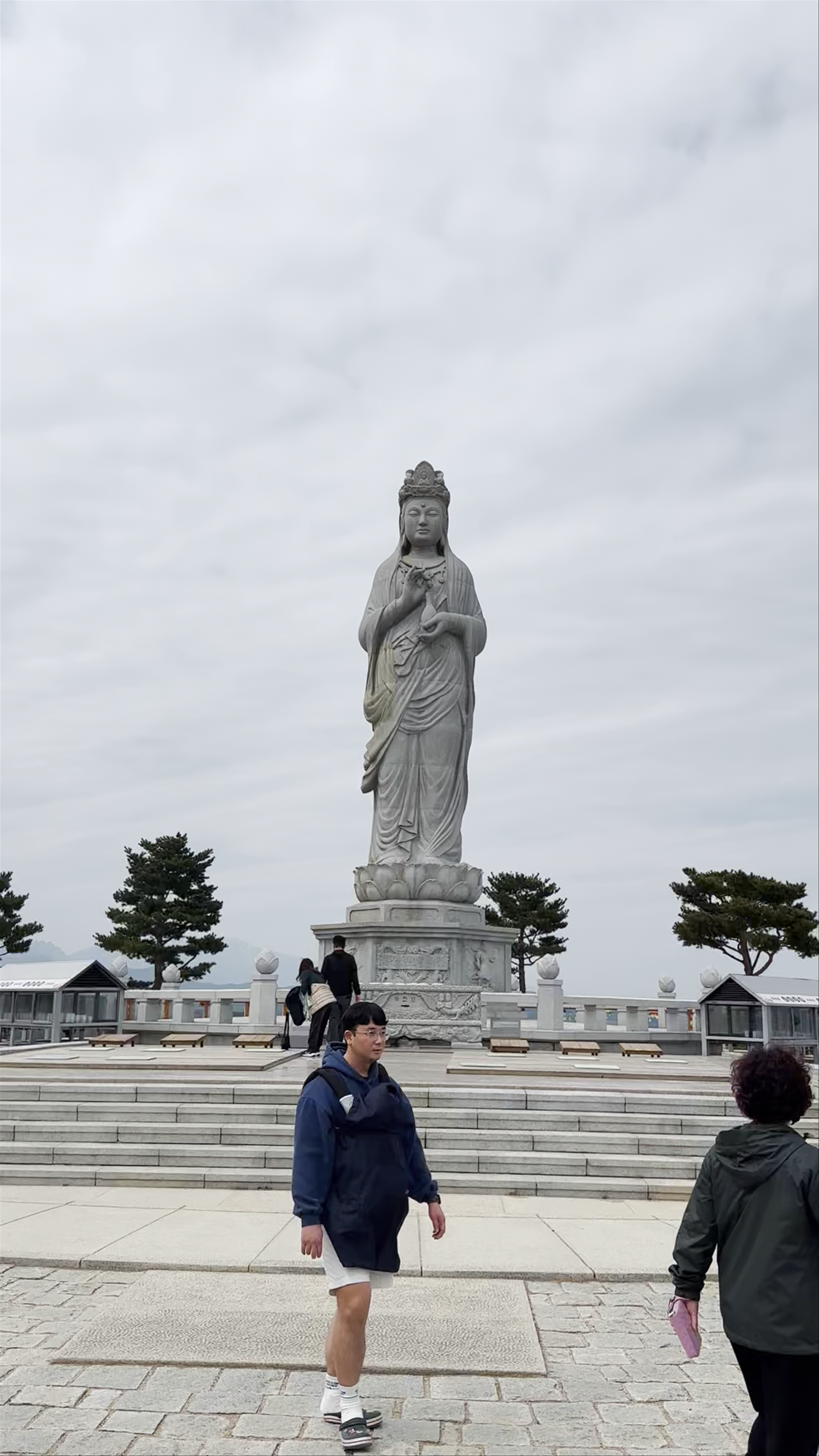 Buddha Statue at Seongsan-ri, Jeju Island - Spiritual Icon Amidst Serene Skies