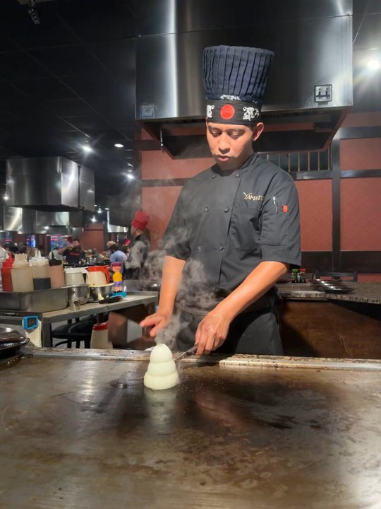 Yamato - chef making a train with onions! - Sushi Bars Near Me - Myrtle Beach, South Carolina