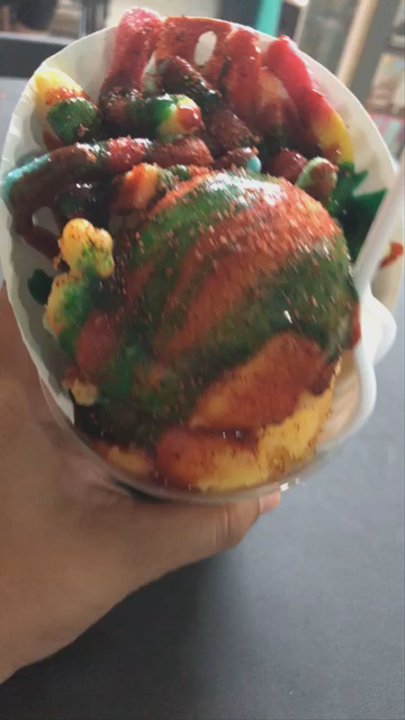 El Chango Loco - Mangonada, with gummy worms! - Ice Cream & Frozen Yogurt Near Me - San Antonio, Texas