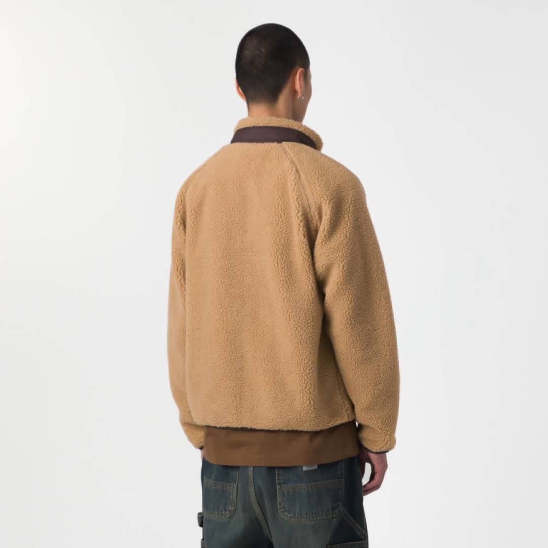 Model wearing a Prentis Liner in WIP Hamilton Brown