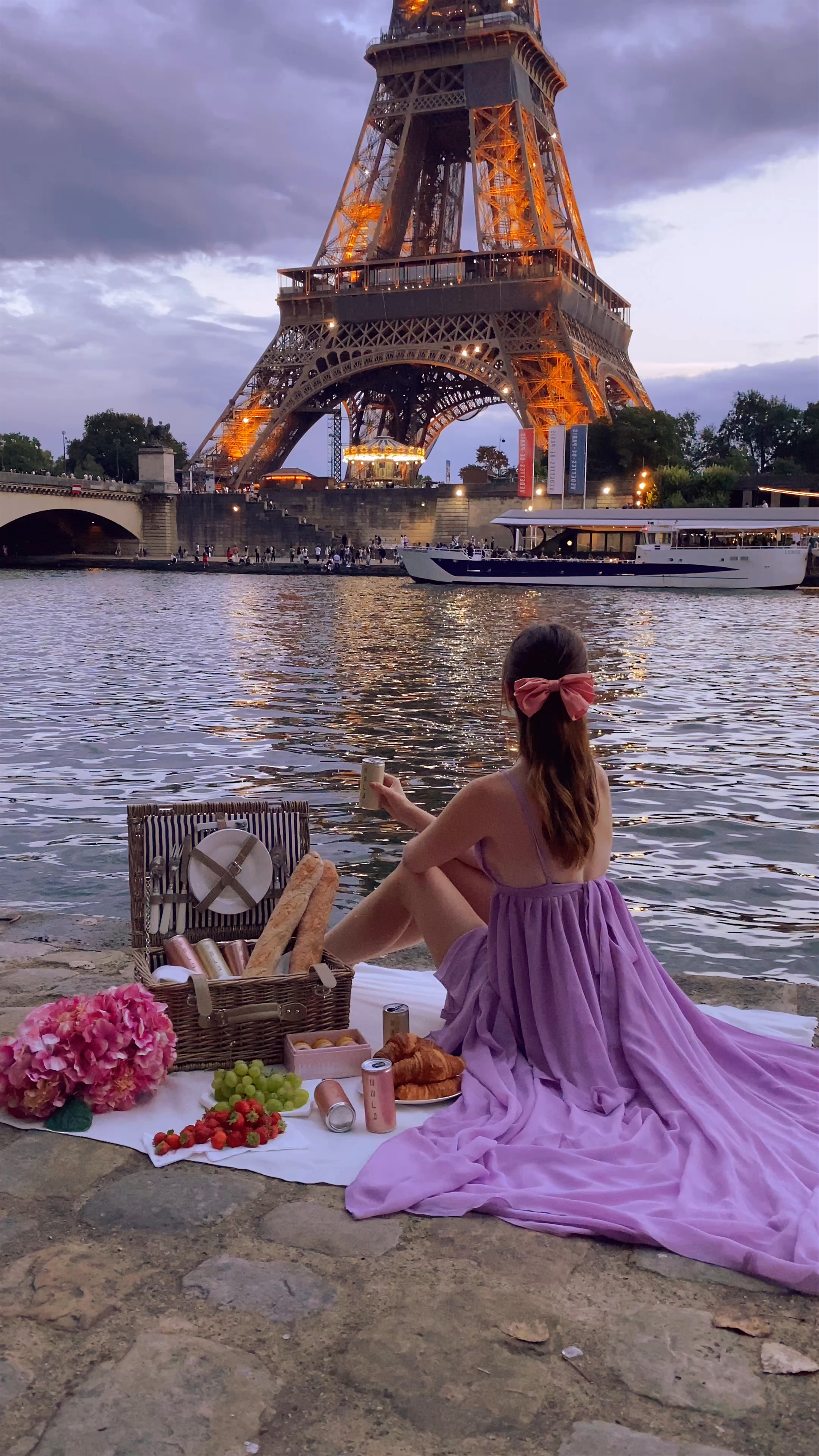 Sunset Picnic by the Eiffel Tower, Paris