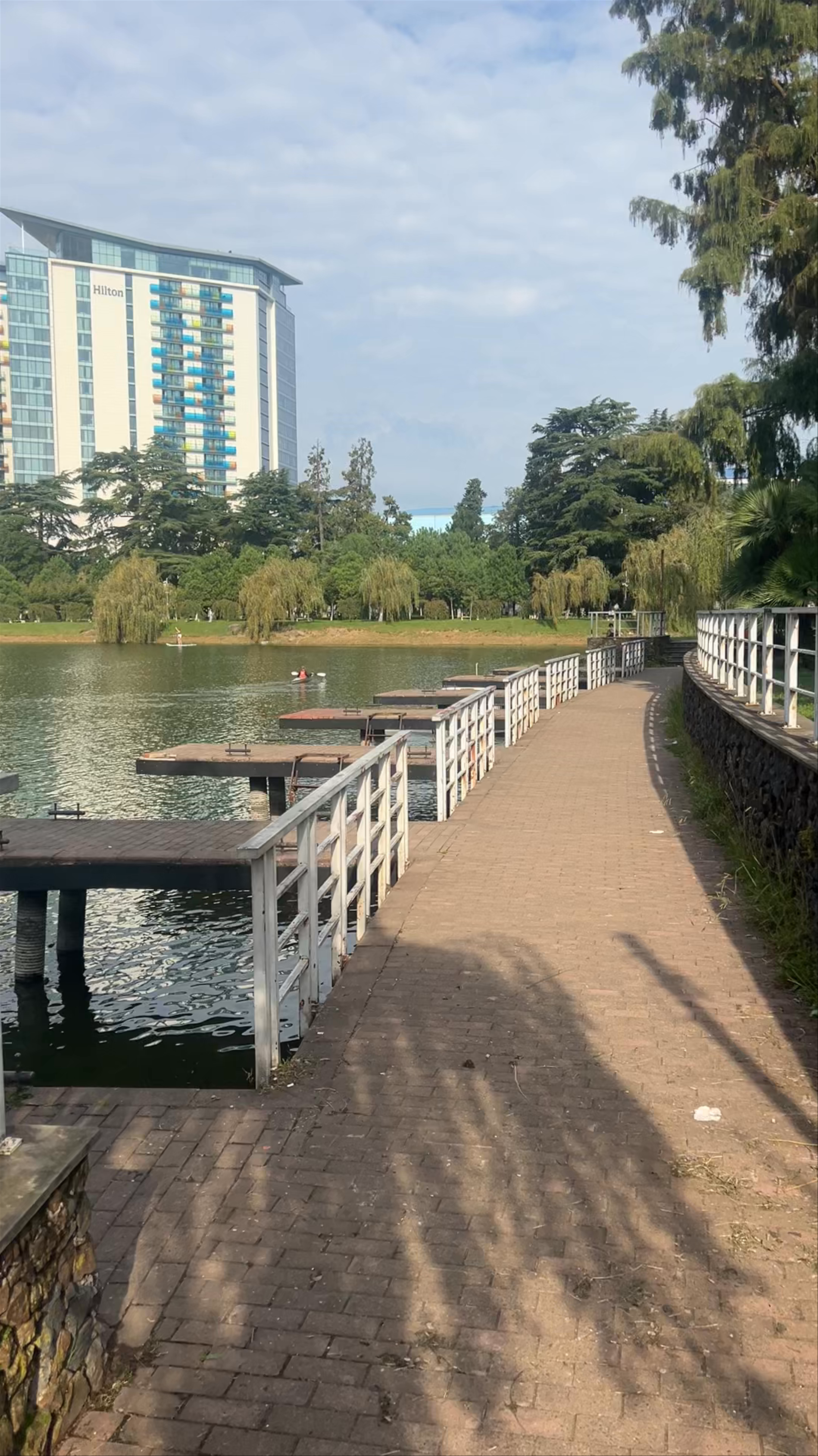 Serene Morning Walk Along Nuri Lake in Batumi, Georgia