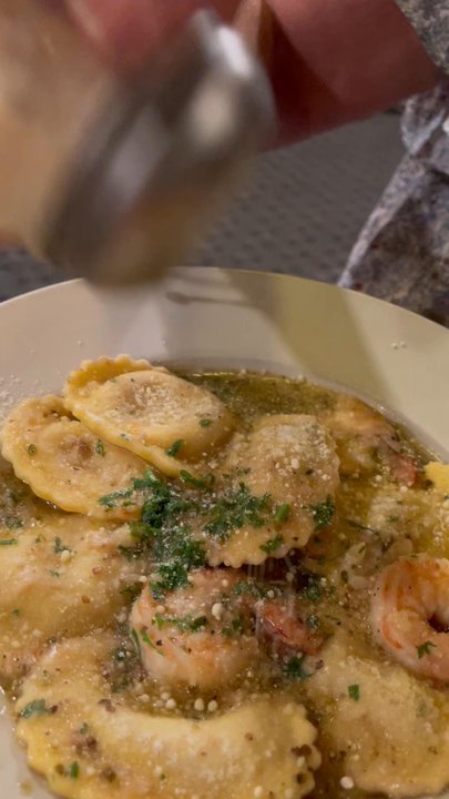 Twisted Vine Restaurant - Sprinkle that cheese on the lobster Lobster & Crab Ravioli - Italian Near Me - Derby, Connecticut