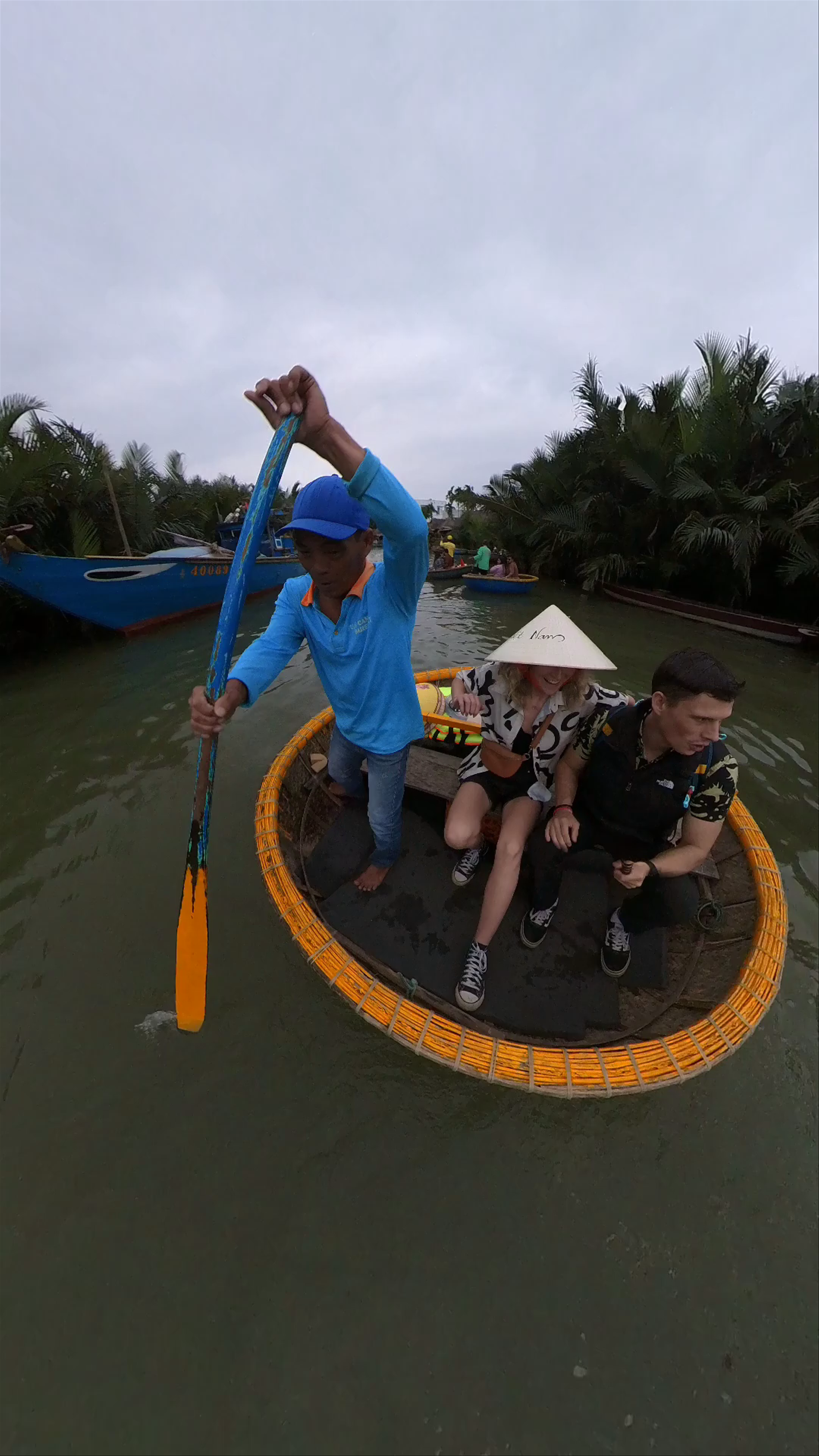 Traditional Basket Boat Ride in Hoi An, Vietnam