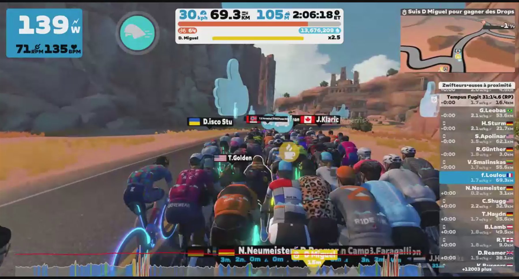 Zwift - Pacer Group Ride: Tempus Fugit in Watopia with Miguel