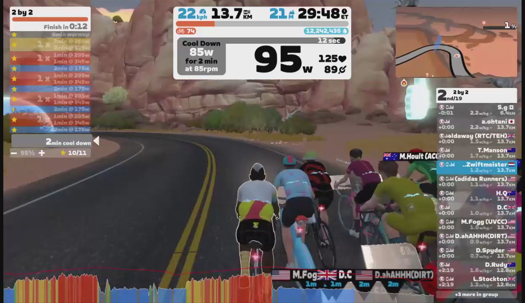 Zwift - Group Workout: 2 by 2 on Tempus Fugit in Watopia