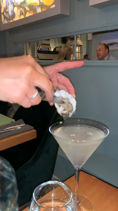 Oscars Seafood Bistro - The Oyster Martini... shucked table side and added to  gin martini... you'd never think but it was sweet n salty deliciousness - Seafood Near Me - Galway, G