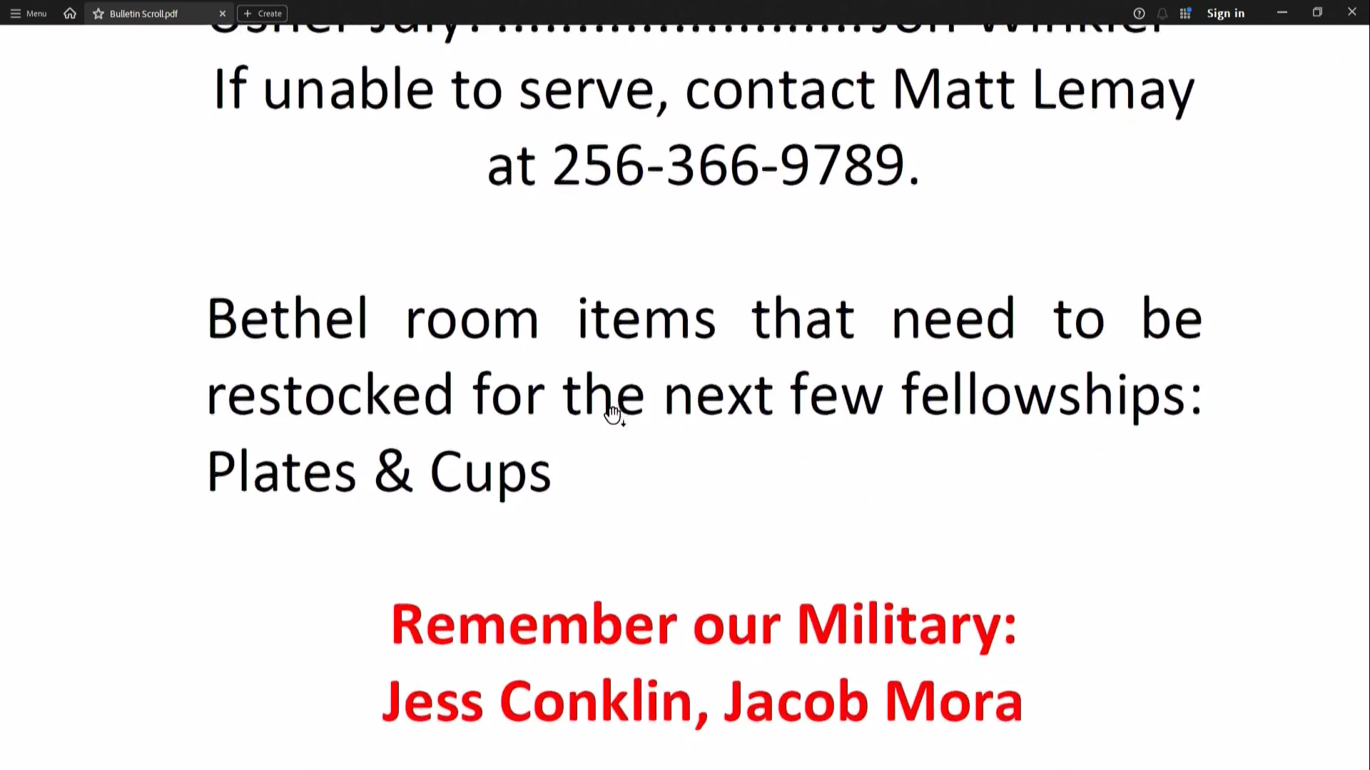 Bethel Service, July 09, 2025