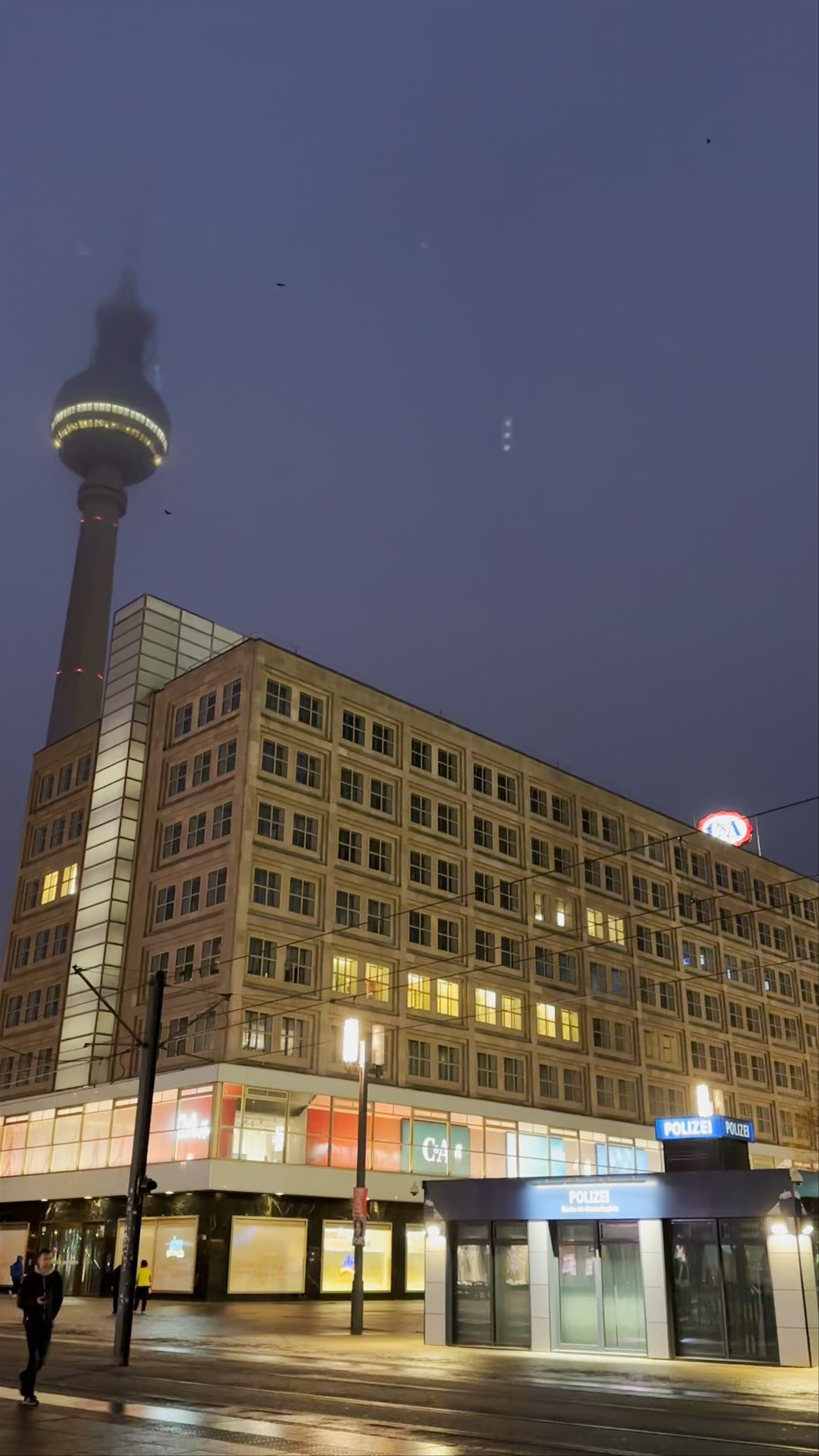World Time Clock and Alexanderplatz Night Walk, Berlin