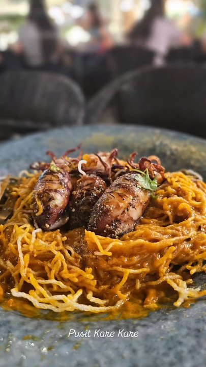 Locavore - Pusit Kare Kare (crispy noodles with kare kare sauce and squid) - Filipino Near Me - Taguig City, NCR