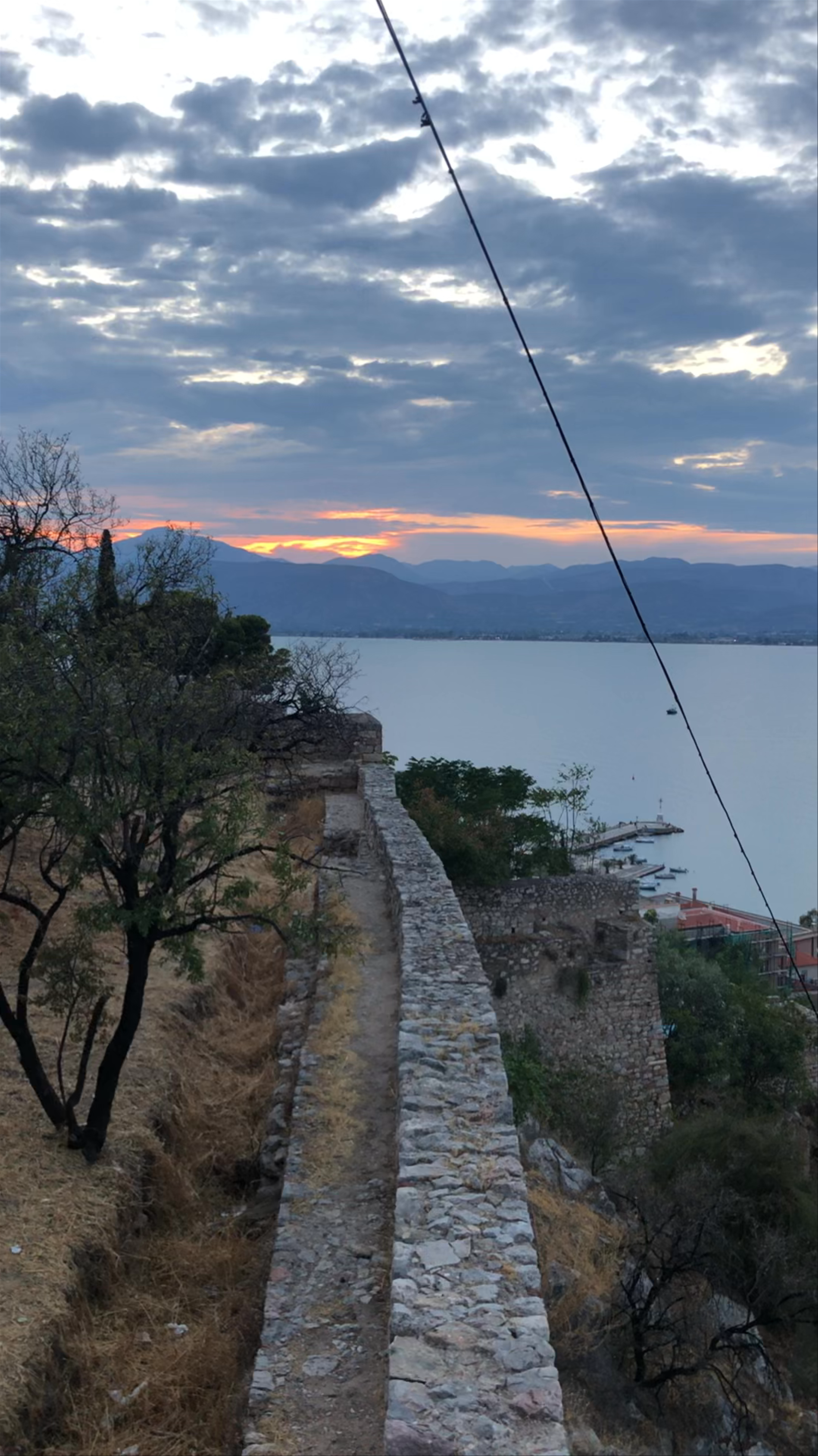 Sunset Views from Akronafplia's Castle in Nafplio, Greece