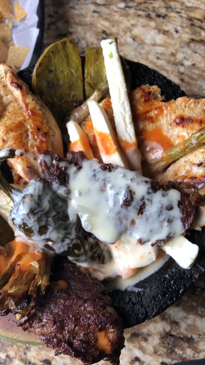 Margaritas - Molcajetes - peppers, chicken, beef, cheese, and cactus! Woot woot!! - Mexican Near Me - Covington, Tennessee