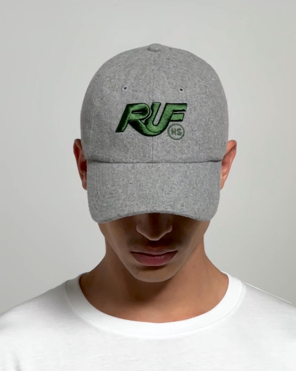 RUF x Highsnobiety – Wool Logo Cap Grey - Caps - Grey - Video 3