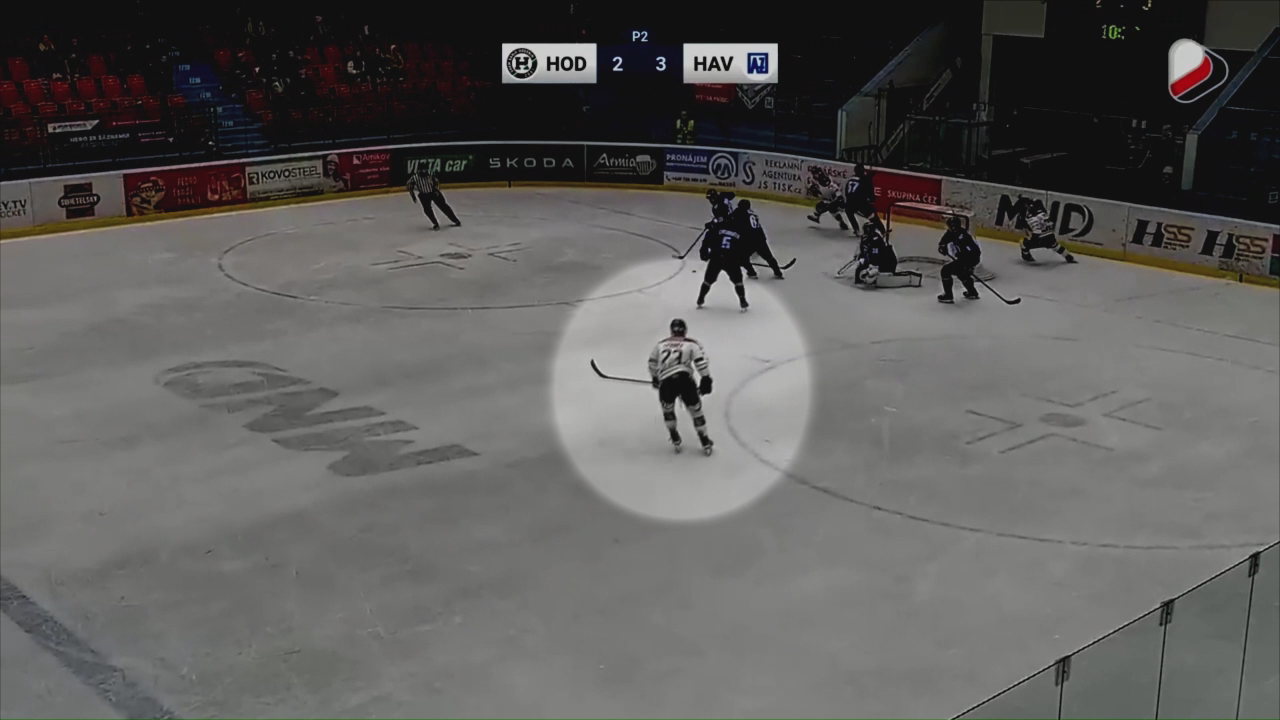 Ludvik Lysonek SHKM Banik Hodonin Hit, Puck battle, Defense 2