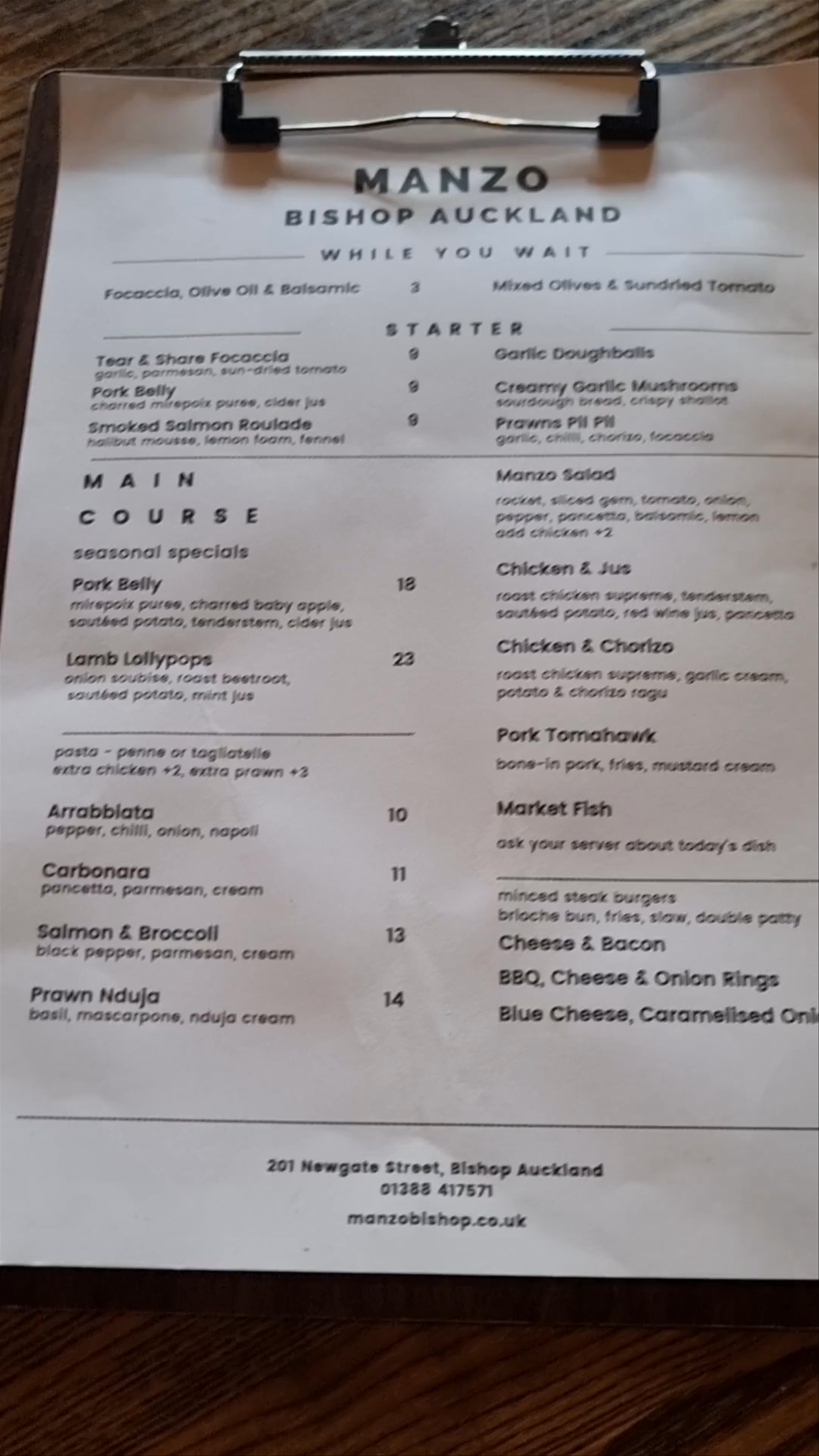 Manzo Bishop Auckland