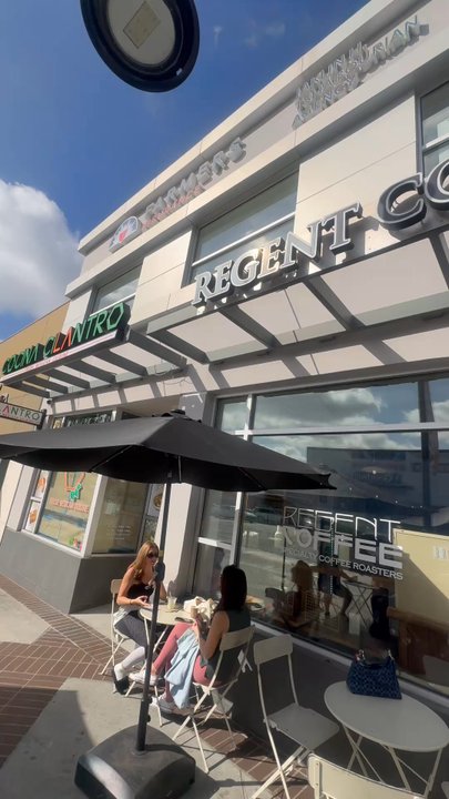 Regent Coffee - Outside - only a few tables - no seating inside - Coffee & Tea Near Me - Glendale, California