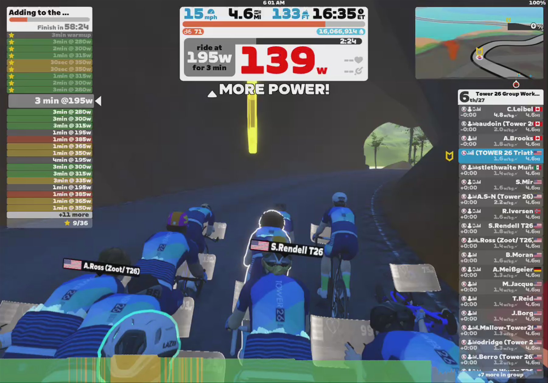 Zwift - Group Workout: Tower 26 Group Workout (E) on Volcano Circuit in Watopia