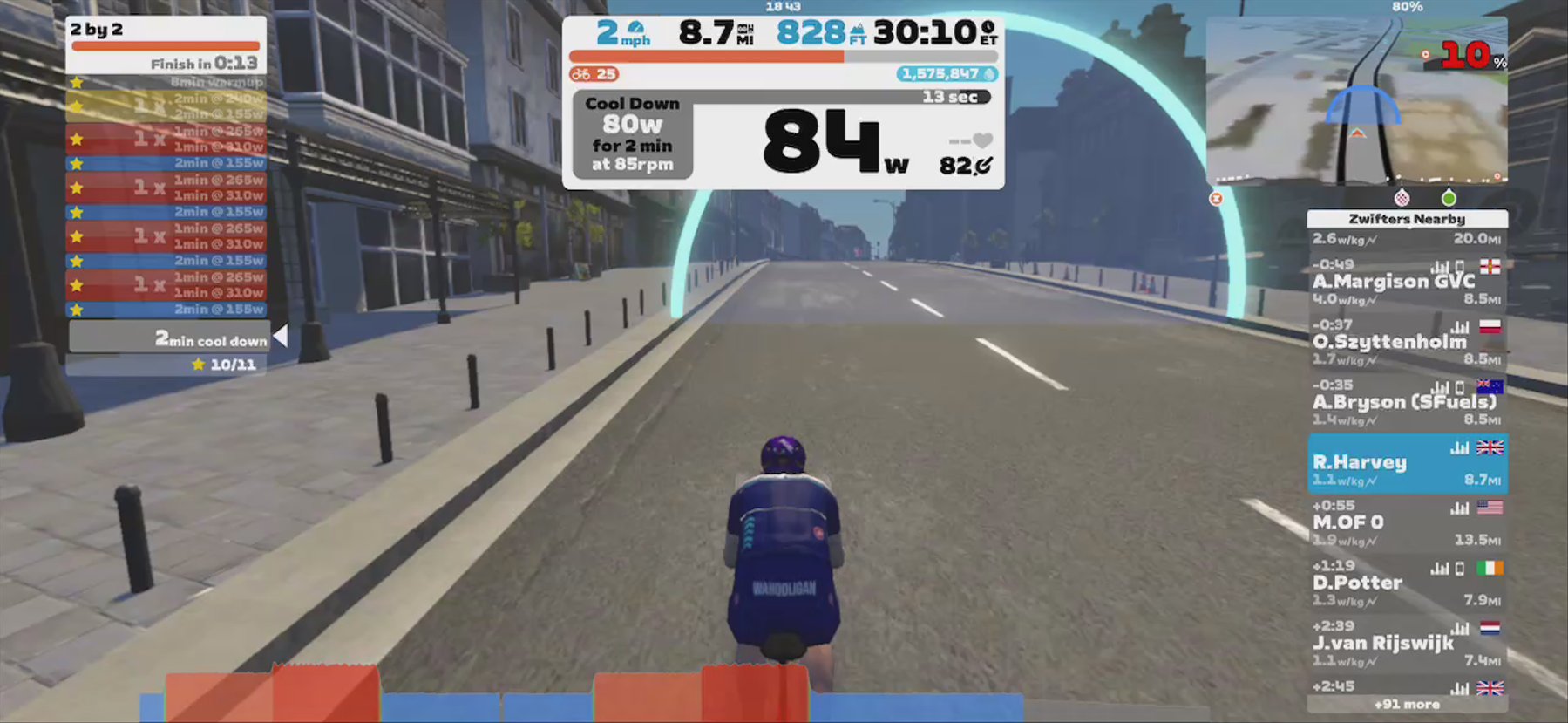 Zwift - 2 by 2 in Yorkshire