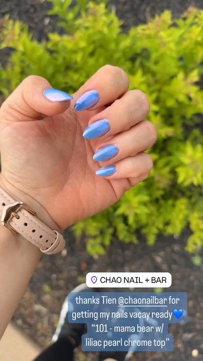 Chao Nail + Bar - Apres Gel X 101 Mama Bear with Lilac Chrome - Nail Salons Near Me - Nashville, Tennessee