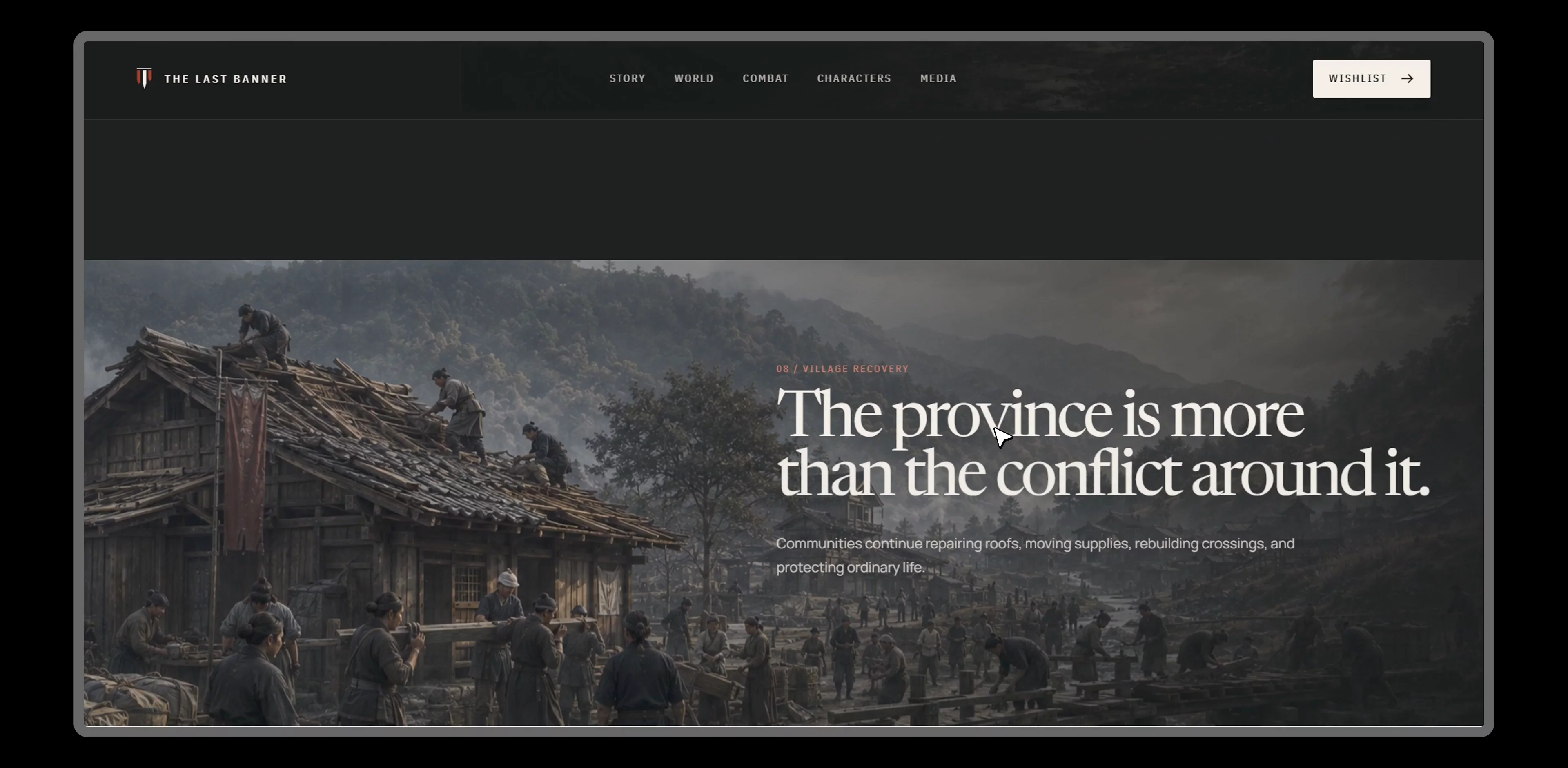 The Last Banner: World sectionJapanese Cinematic gaming site concept