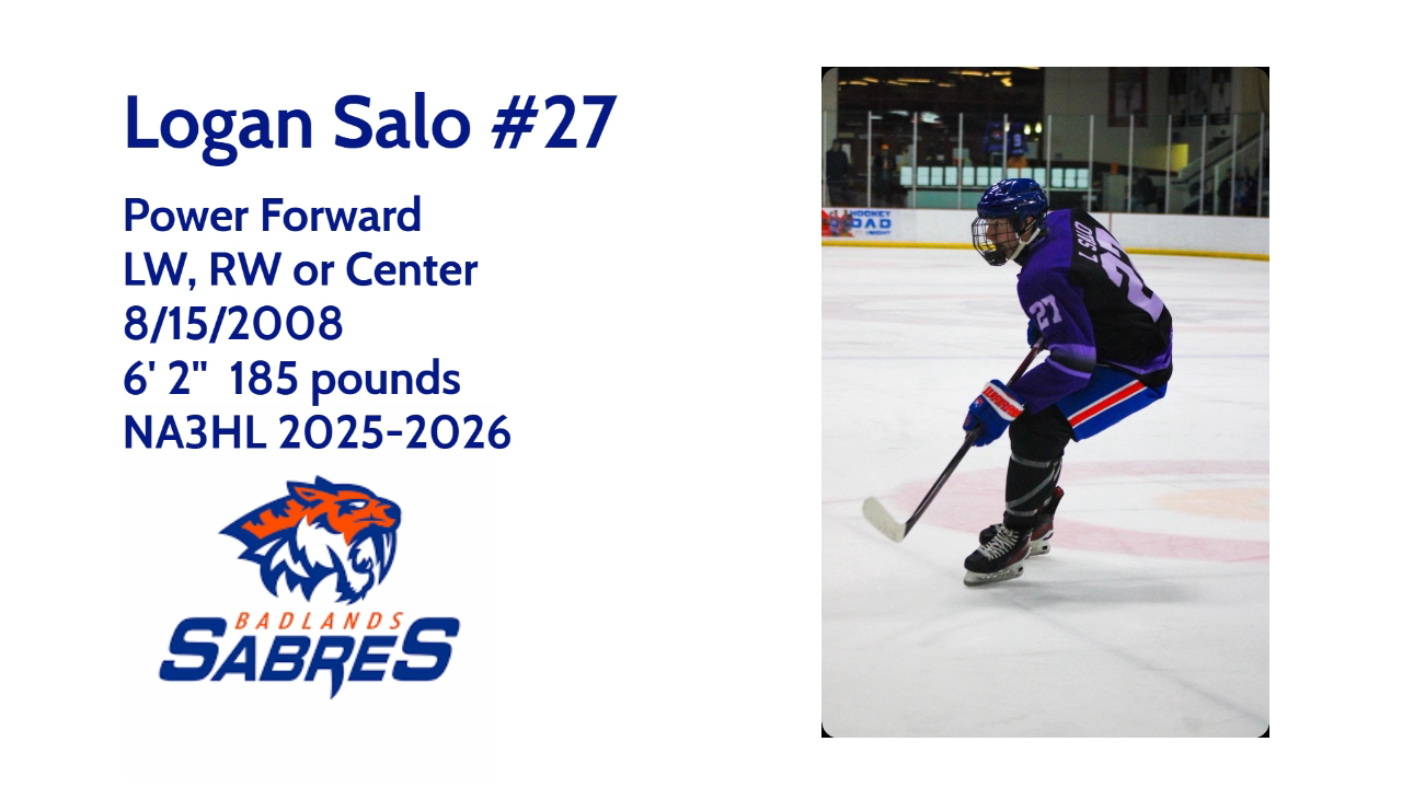 Logan Salo - 2025-2026 Highlights [NA3HL - Badlands Sabres]