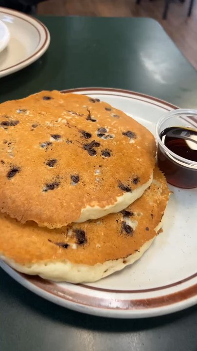 Egg Works - Chocolate chip pancakes - American Near Me - Henderson, Nevada