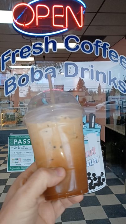 Donut Corner - Coffee Drink at the Coffee Shop. - Donuts Near Me - Elk Grove, California