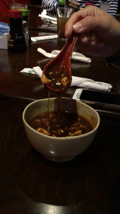 Red Fish - The hot and sour soup is a bit questionable.  Thicker than normal but the flavor is ok. - Sushi Bars Near Me - Arlington, Tennessee
