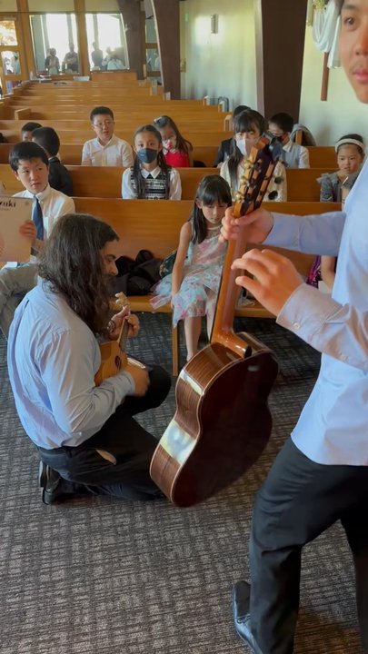 Da Capo Music School - Having fun at the recital  Mr. Jonathan, Mr. Luke, and Ms. Taylor - Musical Instruments & Teachers Near Me - Millbrae, California