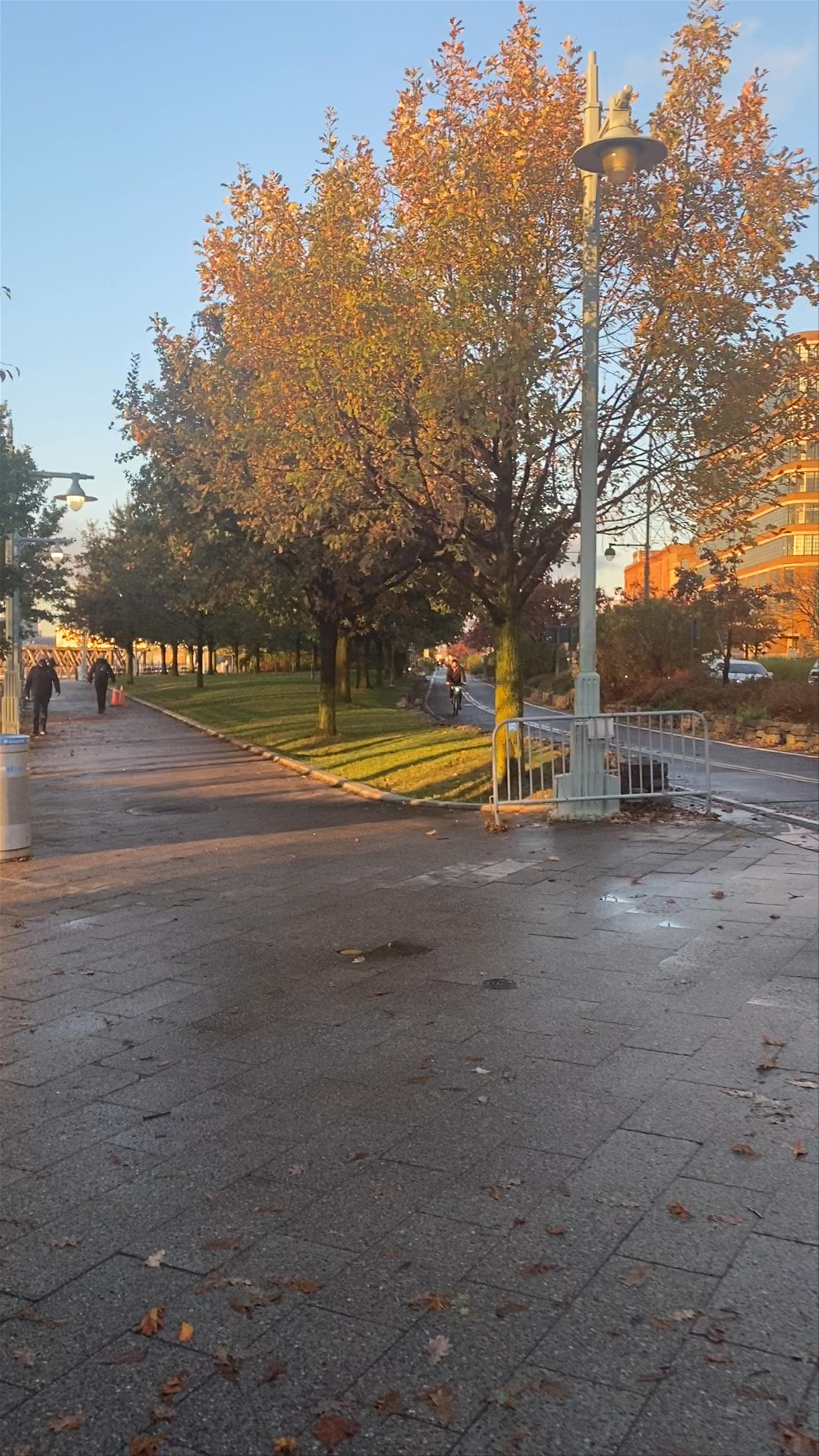 Golden Hour Serenity Along Hudson River Park, Chelsea Piers, New York