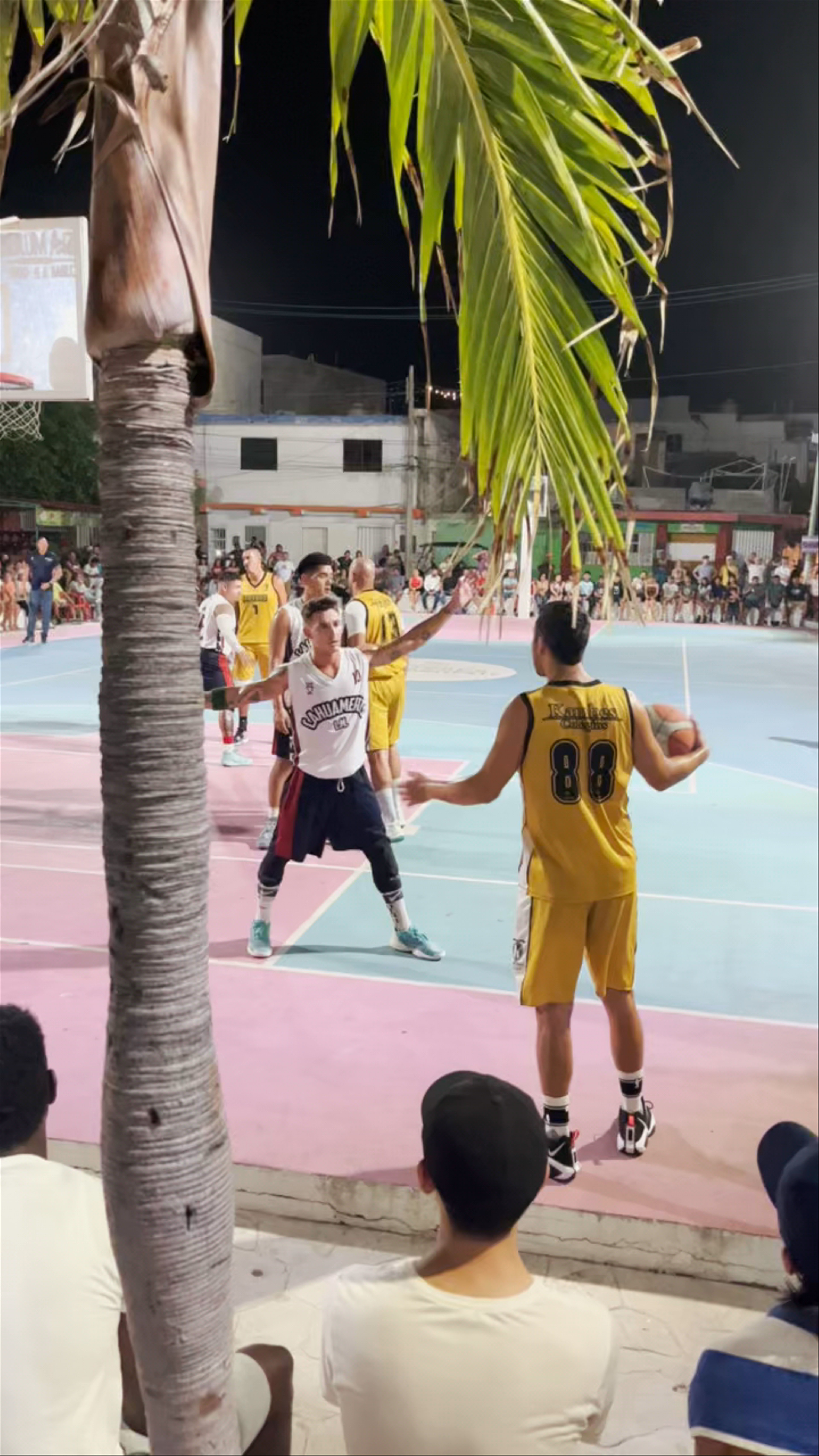Nighttime Basketball Game on Isla Mujeres, Quintana Roo