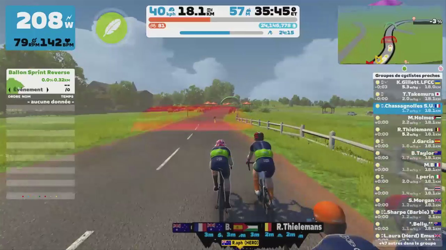 Zwift - Group Ride: The HERD Down Under (D) on R.G.V. in France