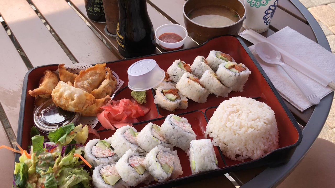Sushi Ai - I got the bento special: Gyoza, California Roll, and the Spicy Tuna Roll - Sushi Bars Near Me - Goleta, California