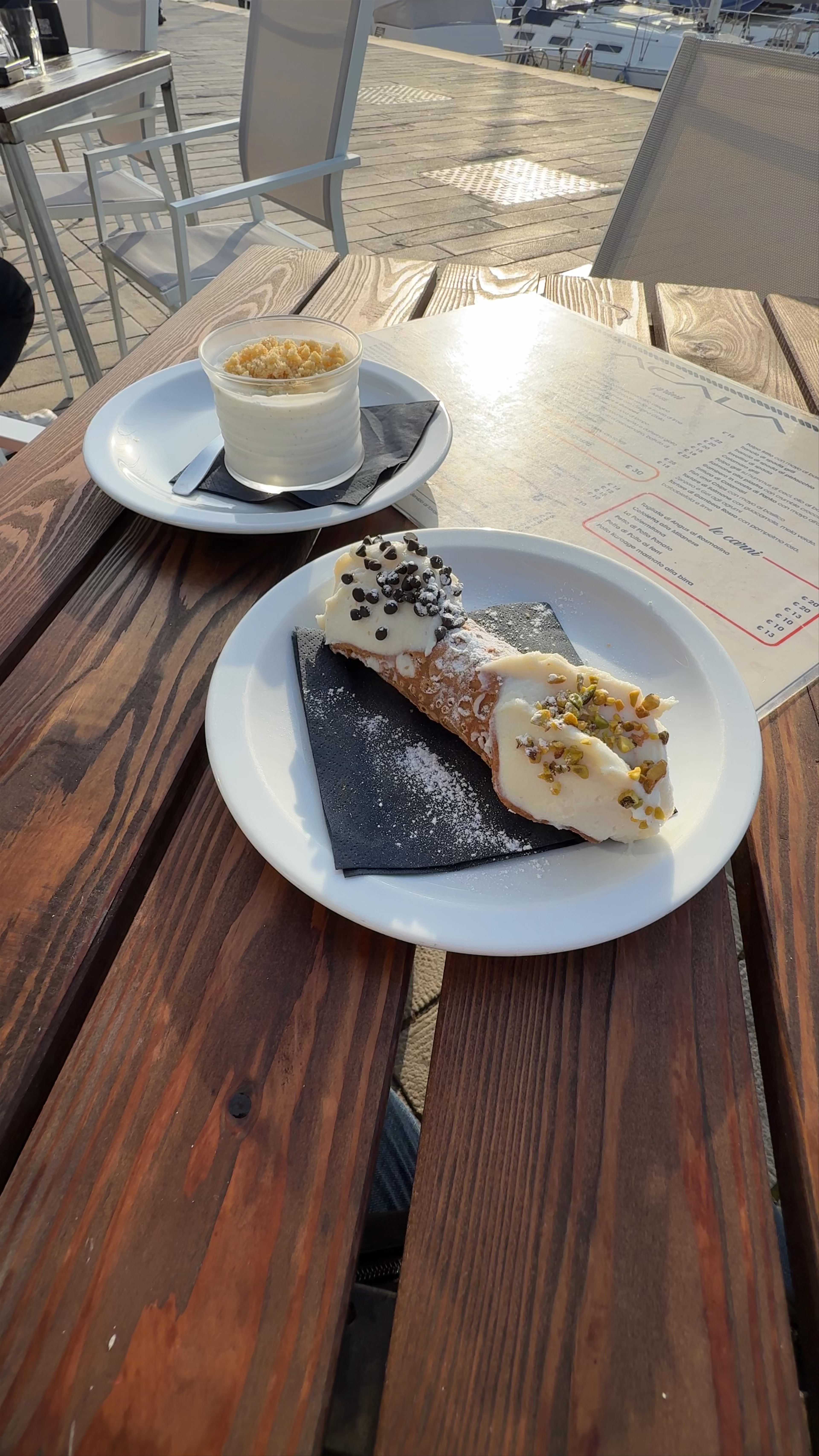 Caffe and Cannoli Delight at Ristorante A’Cala in Palermo