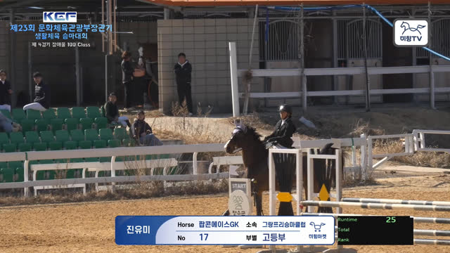 진유미 (팝콘에이스) — 제23회 문화체육관광부장관기 생활체육 전국승마대회 (장애물) · 장애물 100cm