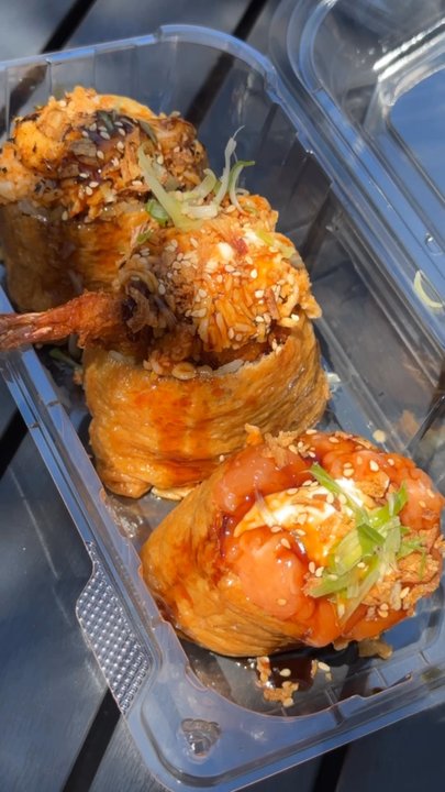 Karai Hand Roll Bar - 1 salmon, 1 crab, 1 shrimp - our favorite. - Sushi Bars Near Me - Whittier, California