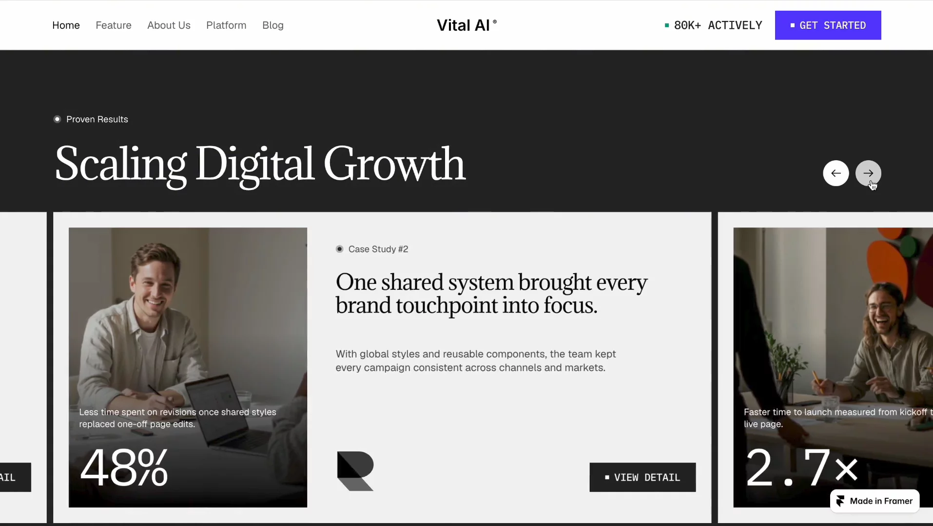 A closer look at Vital 🚀 Built for AI startups, SaaS products, and AI builders.50% OFF until tomorrow. Code: VITAL50 -> https://framer.link/C5PQwEC