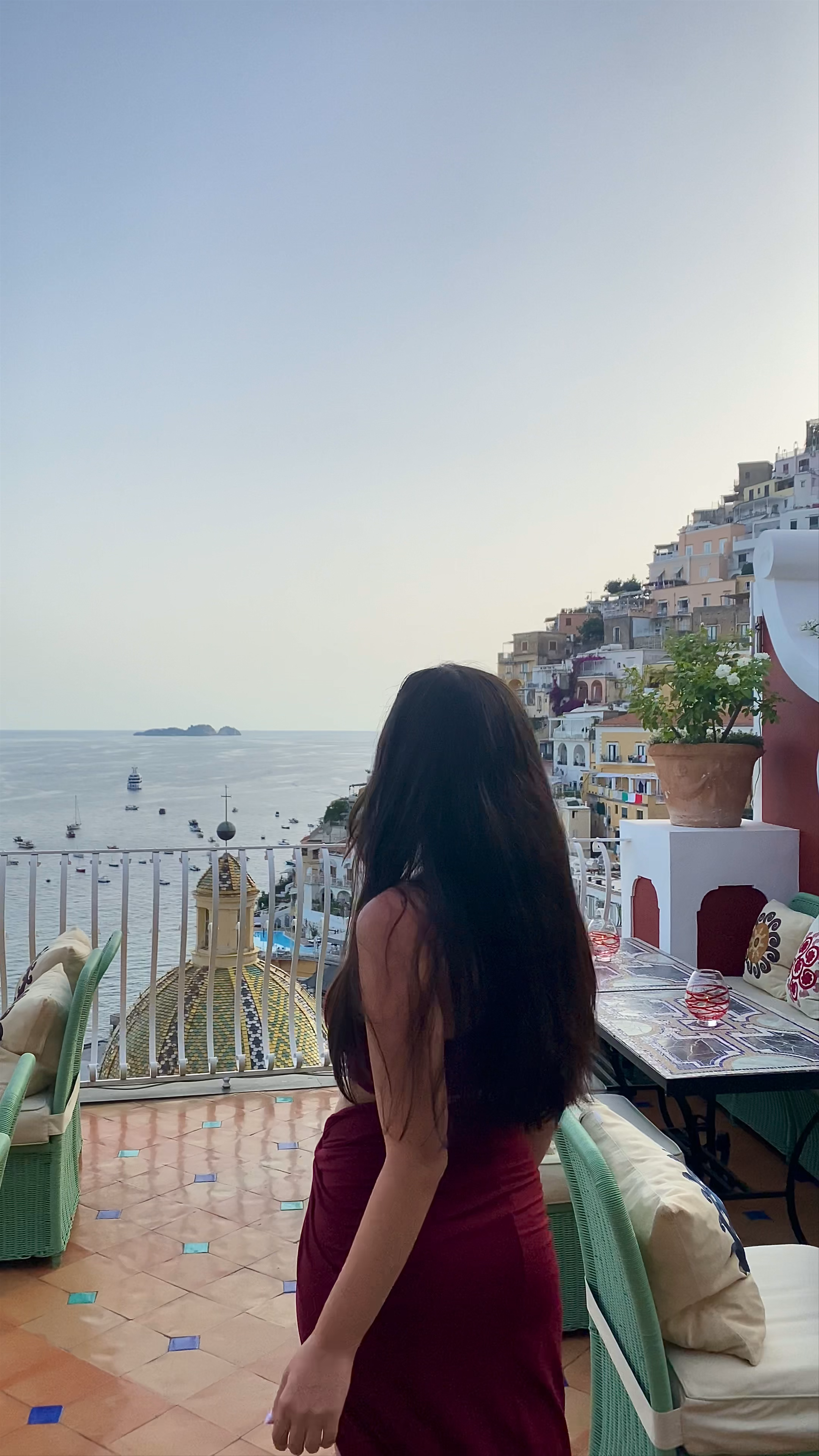 Le Sirenuse Terrace View at Sunset, Positano