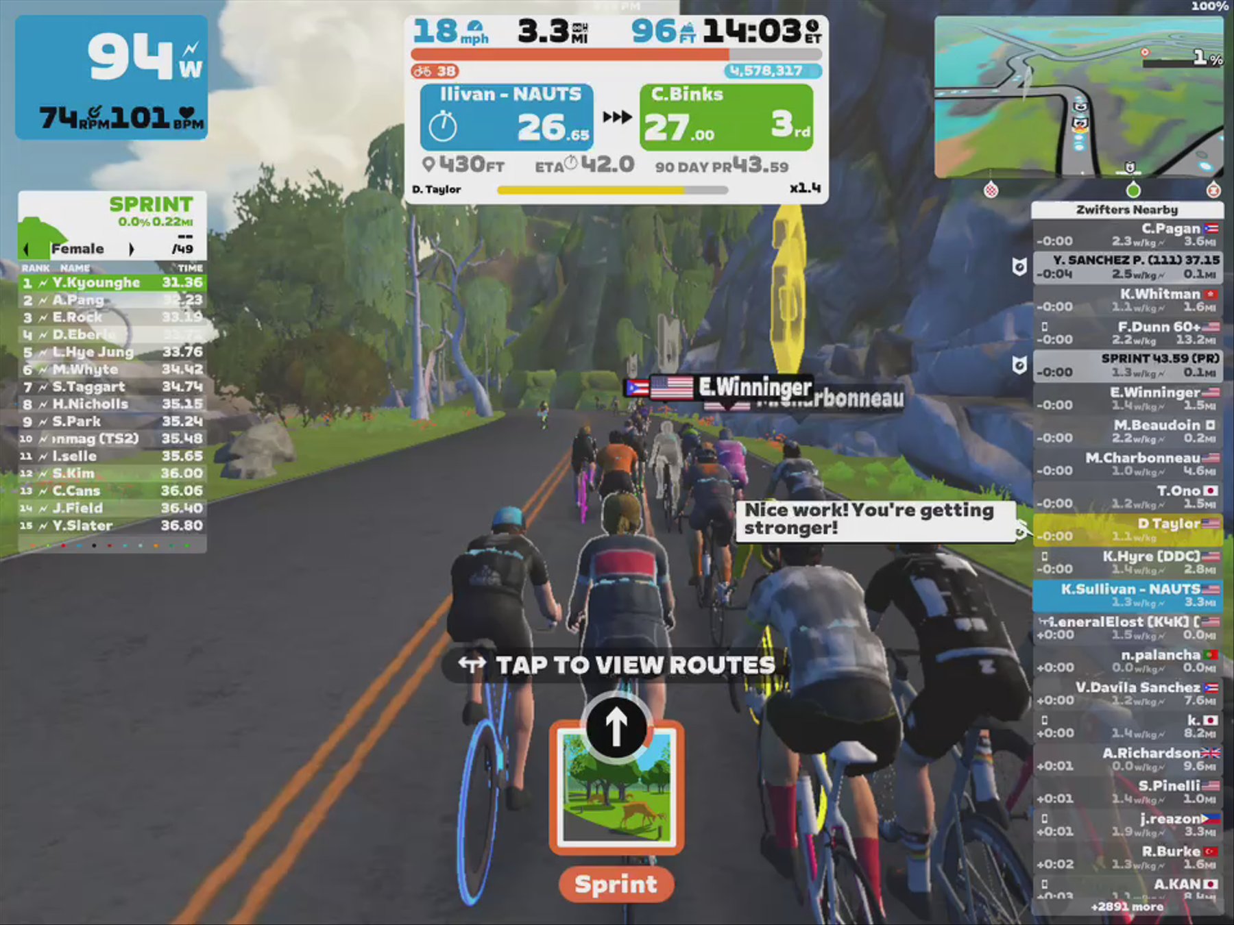 Zwift - Pacer Group Ride: Flat Route in Watopia with Taylor