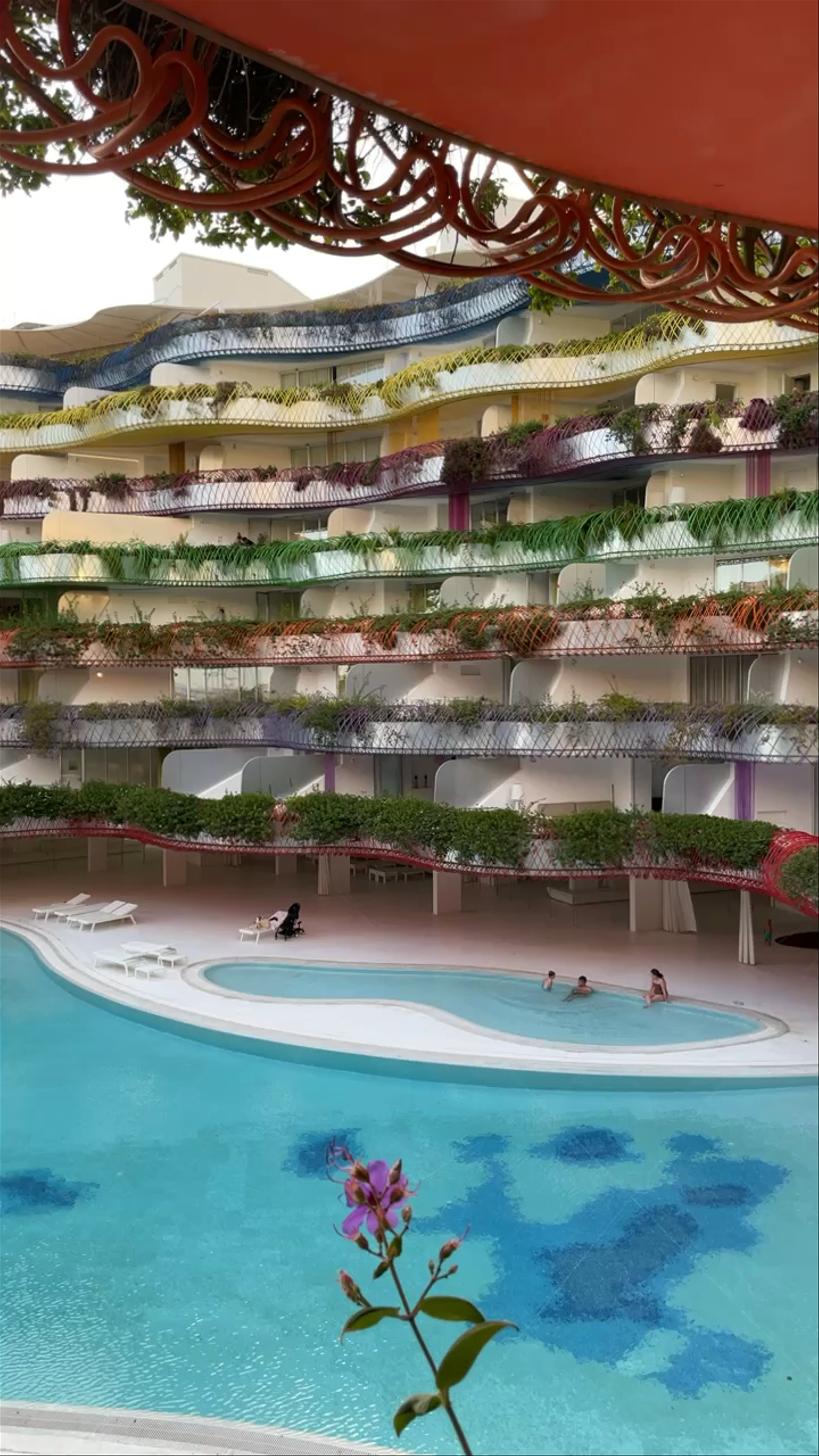 Las Boas Ibiza: Vibrant Poolside Oasis with Colorful Terraces