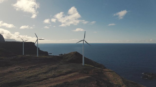 Wind turbines in Madeira Island 