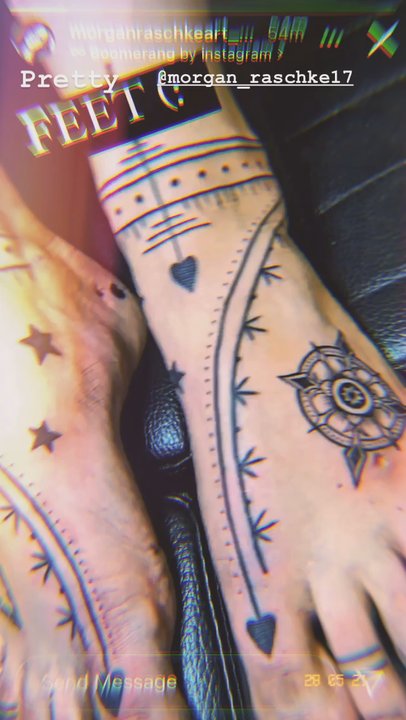Main Street Tattoo - Pretty feet & hand drawn line work freshly tattooed by Morgan @ Main Street Tattoo in Marble Falls.  Stoked and beautiful - Tattoo Near Me - Marble Falls, Texas