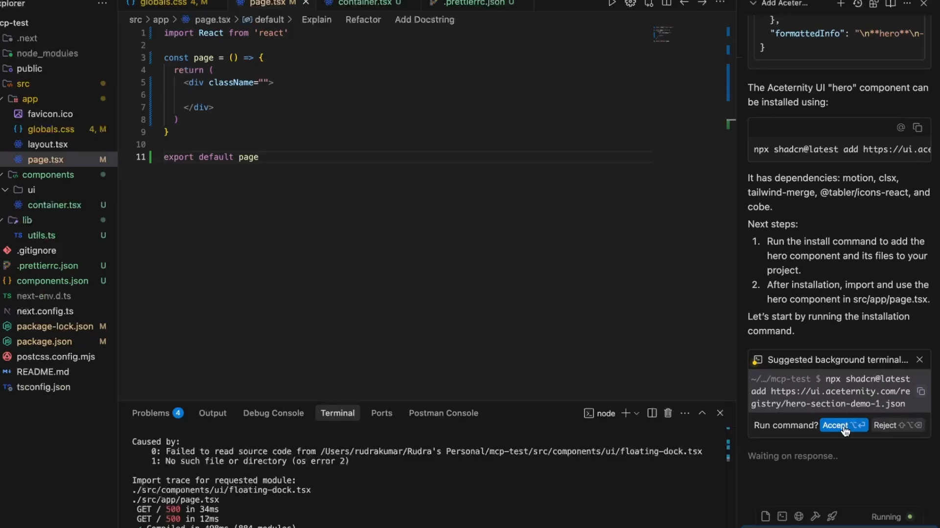 aceternityui-mcp: MCP access to Aceternity UI components image 1