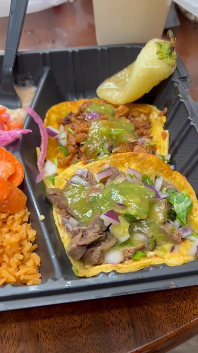 Taqueria Las 3 Charras - Taco Combo w/Lengua, Chicharrón, and Gobernador - Mexican Near Me - Carson, California