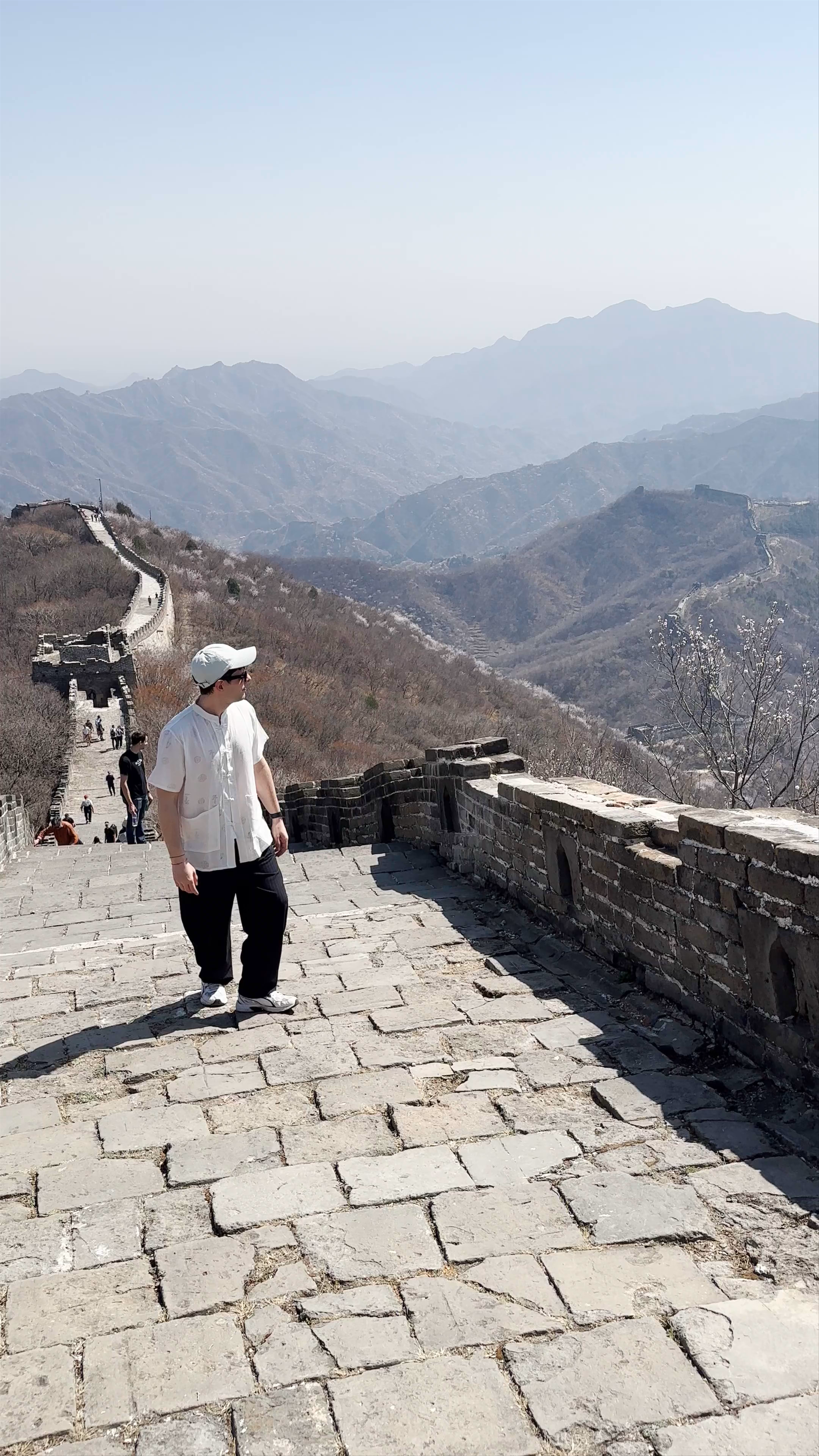 Strolling the Mutianyu Section of the Great Wall of China in Spring